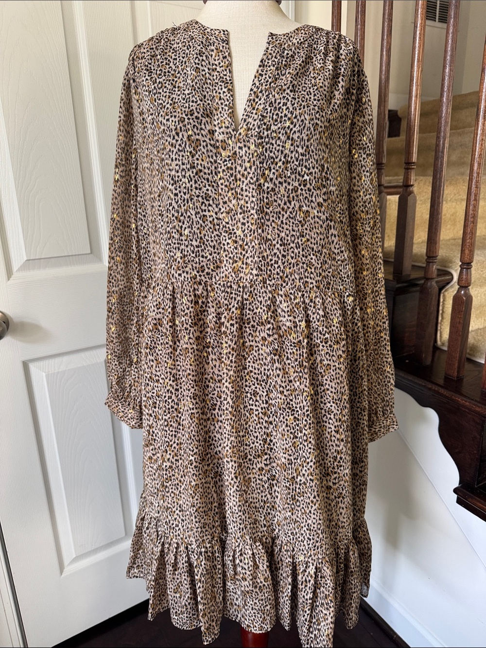 Vince Camuto off the grid fox trot animal print ruffled mini dress NWT 1X